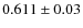 $0.611\pm 0.03$