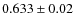 $0.633\pm 0.02$