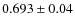 $0.693\pm 0.04$