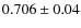 $0.706\pm 0.04$