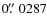 $0\hbox{$.\!\!^{\prime\prime}$ }0287$
