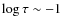 $\log\tau \sim -1$