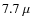 $7.7~\mu$