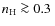 $n_{\rm H} \ga 0.3~$