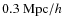 $0.3~{\rm Mpc}/h$
