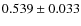$0.539 \pm 0.033$