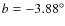 $b=-3.88^{\circ}$