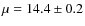 $\mu = 14.4 \pm 0.2$