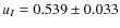 $u_I=0.539\pm 0.033$