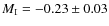 $M_{\rm I}=-0.23 \pm 0.03$