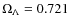 $\Omega_{\Lambda}=0.721$