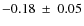 $ -0.18~\pm~0.05$