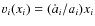 $v_i(x_i)=(\dot{a}_i/a_i)x_i$