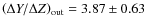 $\left( \Delta Y/\Delta Z
\right)_{\rm out} = 3.87 \pm 0.63$