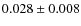 $0.028 \pm 0.008$