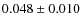$0.048 \pm 0.010$