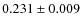 $0.231 \pm 0.009$