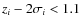 $z_i - 2\sigma_i < 1.1$