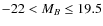 $-22 < M_B\leq 19.5$