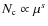 $N_{\rm c} \propto \mu ^{s}$