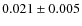 $0.021 \pm 0.005$