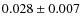 $0.028 \pm 0.007$