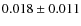 $0.018 \pm 0.011$
