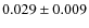 $0.029 \pm 0.009$