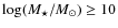 $\log(M_{\star}/M_{\odot}) \geq 10$