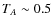 $T_A \sim 0.5$