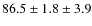 $86.5\pm1.8\pm3.9$