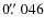 $0\hbox{$.\!\!^{\prime\prime}$ }046$