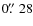 $0\hbox{$.\!\!^{\prime\prime}$ }28$