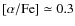 $[\alpha/{\rm Fe}] \simeq 0.3$