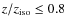 $z/z_{\rm iso}\le 0.8$