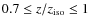 $0.7 \le z/z_{\rm iso}\le 1$