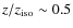 $z/z_{\rm iso}\sim0.5$