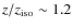 $z/z_{\rm iso} \sim 1.2$
