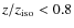 $z/z_{\rm iso} <0.8$