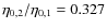 $\eta _{0,2}/\eta _{0,1} = 0.327$