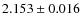 $ 2.153\pm 0.016$