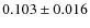 $ 0.103\pm 0.016$