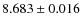 $ 8.683\pm 0.016$
