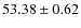 $ 53.38\pm 0.62$