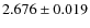 $ 2.676\pm 0.019$