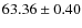 $ 63.36\pm 0.40$