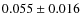 $ 0.055\pm 0.016$