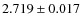 $ 2.719\pm 0.017$