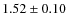 $ 1.52\pm 0.10$