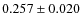 $ 0.257\pm 0.020$